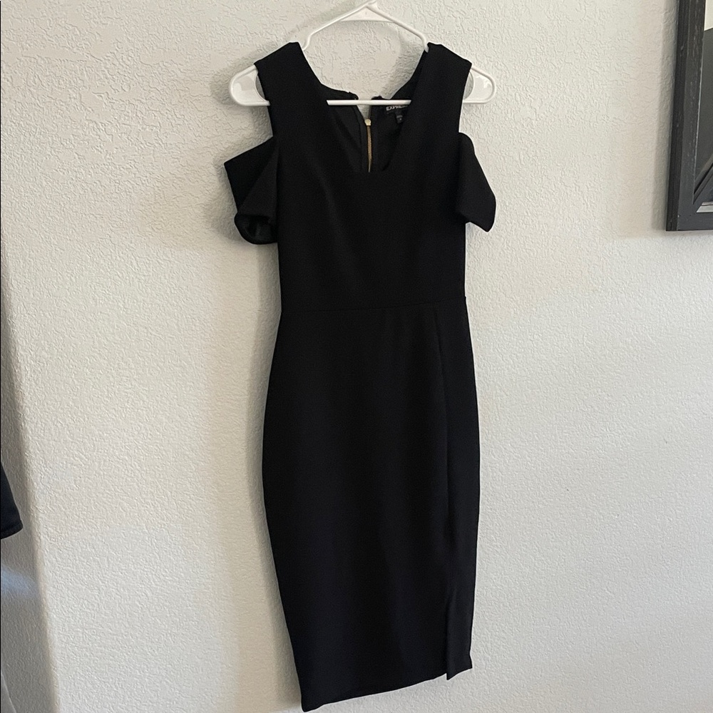 Express Black One-Shoulder Dress